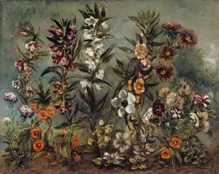Étude d'asters et balsamine, by Eugène Delacroix, 1833