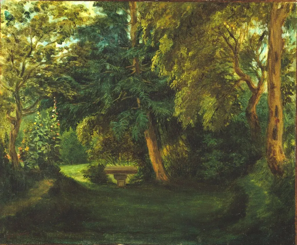 George Sand's Garden at Nohant, by Eugène Delacroix