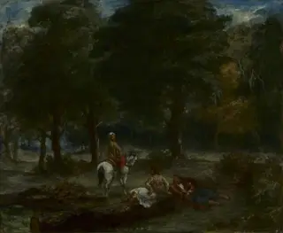 Greek Cavalry Men Resting in Forest