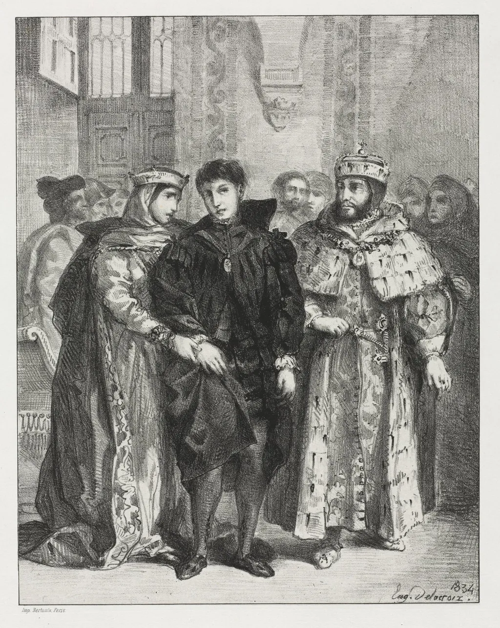 Hamlet, by Eugène Delacroix, 1834