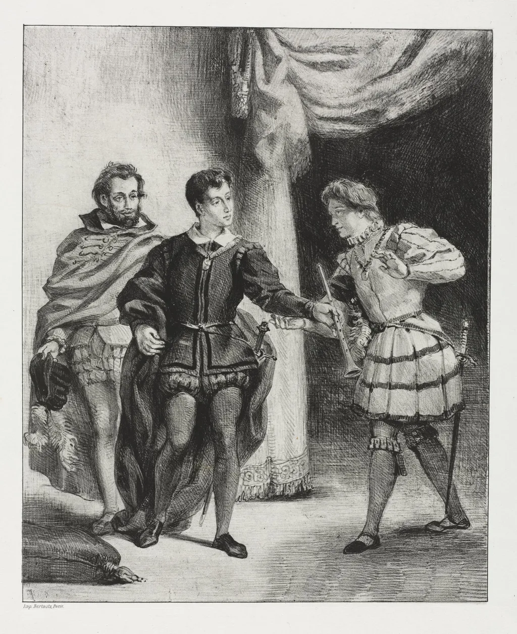 Hamlet: Hamlet and Guildenstern, by Eugène Delacroix, 1834