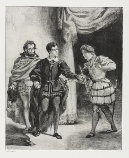 Hamlet: Hamlet and Guildenstern, by Eugène Delacroix