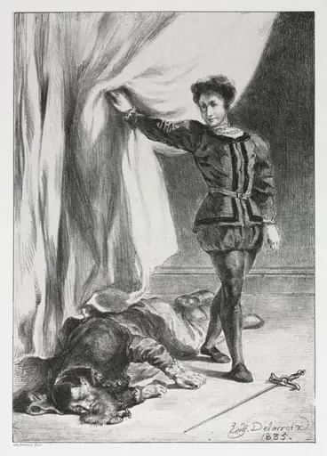 Hamlet: Hamlet and the Corpse of Polonius, by Eugène Delacroix