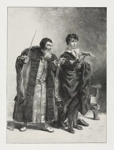 Hamlet: Polonius and Hamlet, by Eugène Delacroix