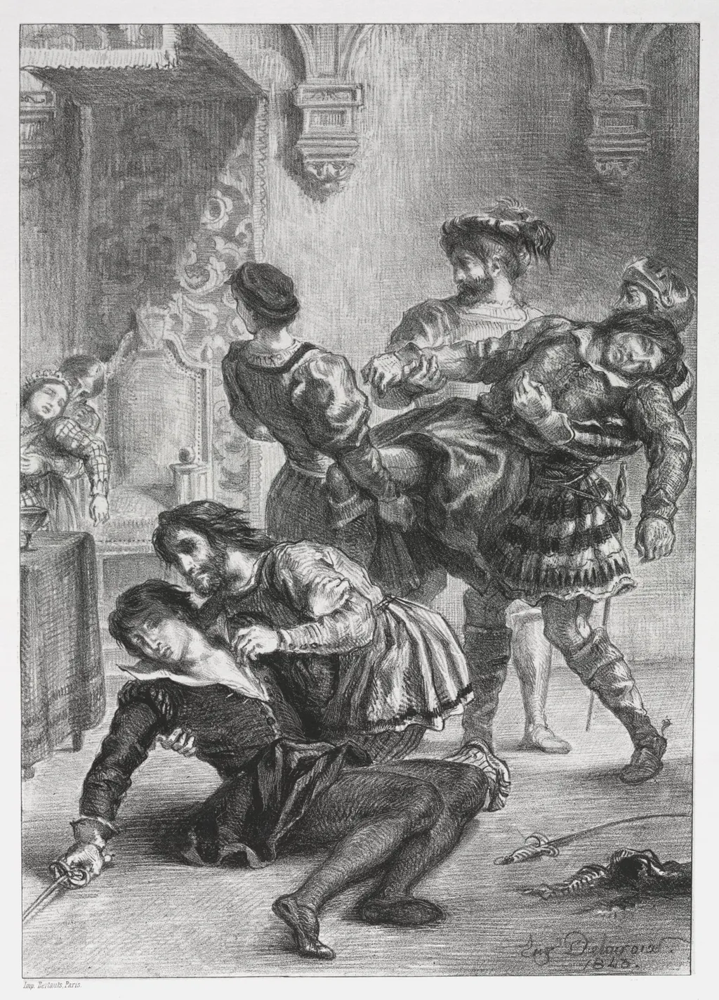 Hamlet: The Death of Hamlet, by Eugène Delacroix, 1843