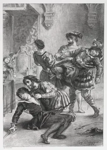 Hamlet: The Death of Hamlet, by Eugène Delacroix