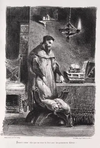 Illustrations for Faust: Faust in his dressing-room, by Eugène Delacroix