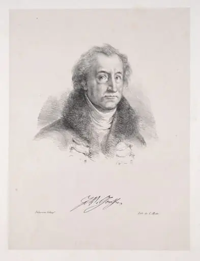 Illustrations for Faust:  Frontispiece - Portrait of Johann Wolfgang von Goethe, by Eugène Delacroix