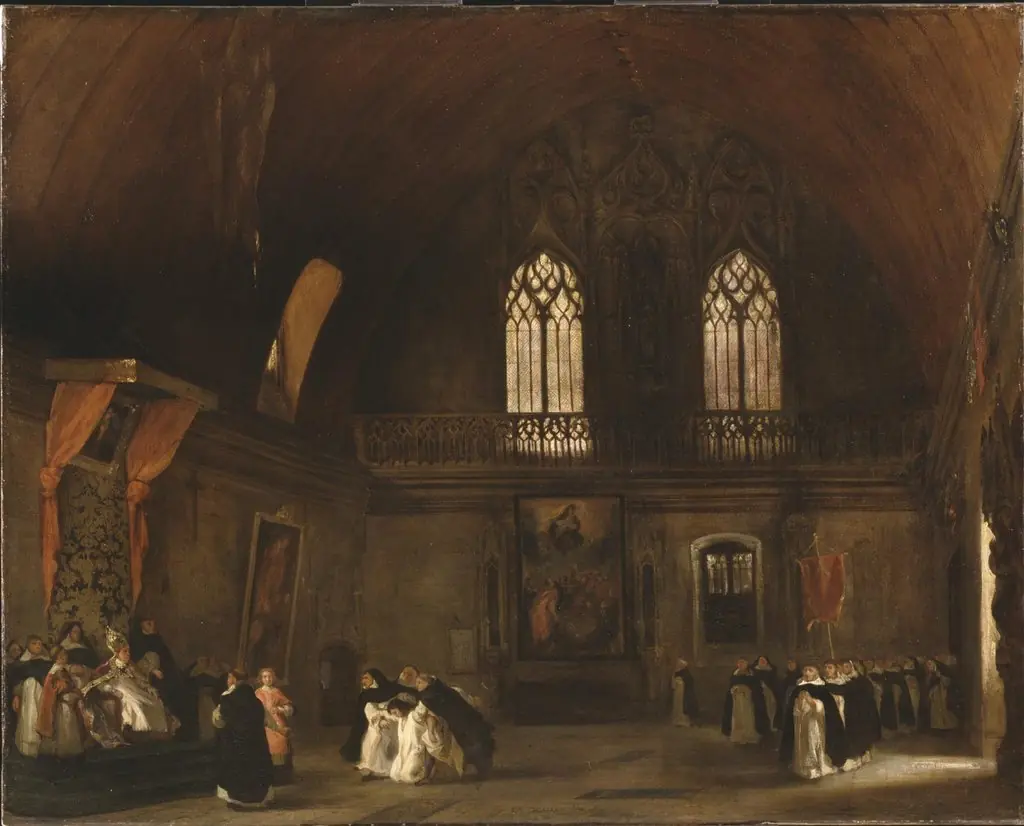 Interior of a Dominican Convent in Madrid, by Eugène Delacroix