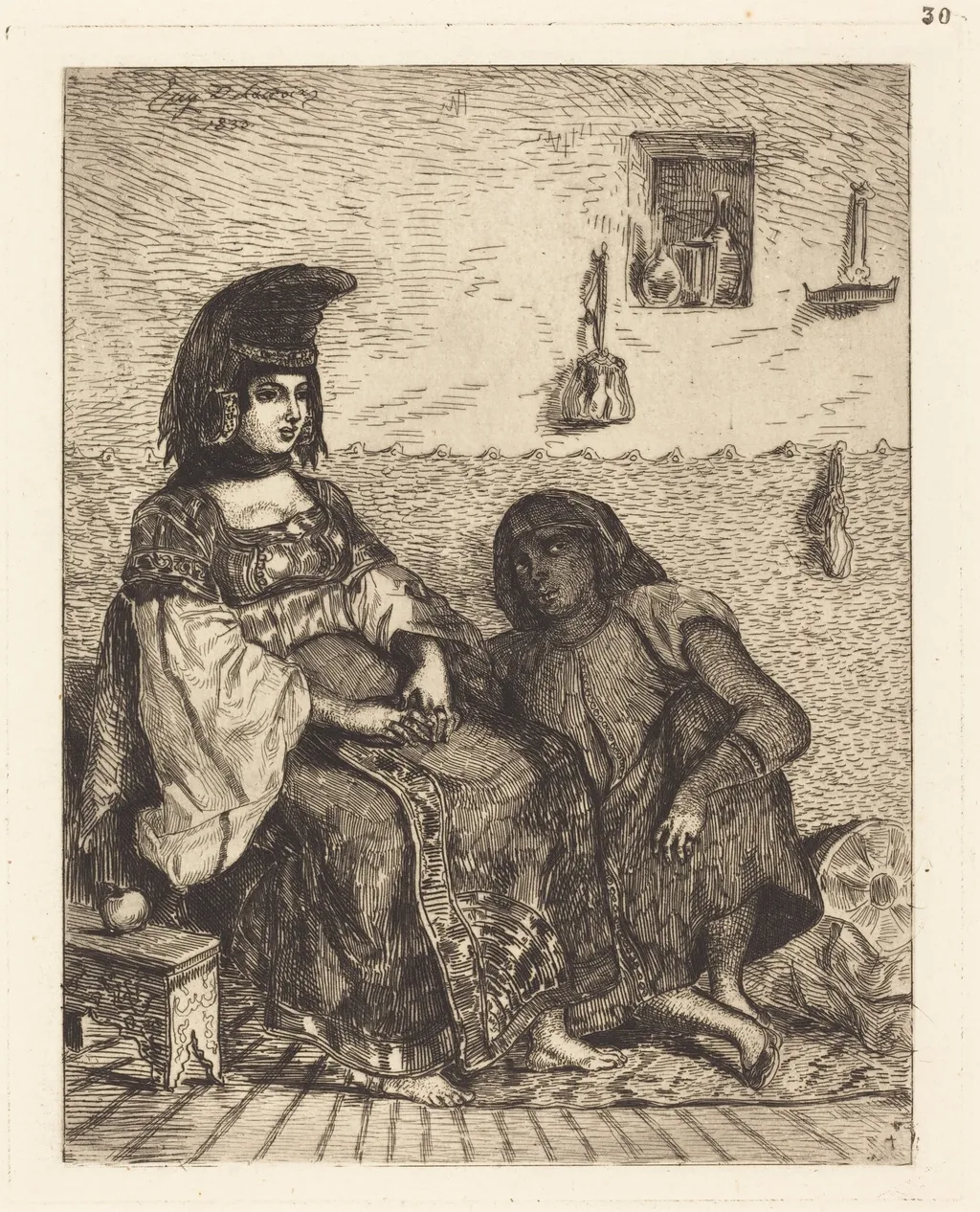 Jewish Woman of Algiers (Juive d'Alger), by Eugène Delacroix, ink, 1833