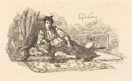 Jewish Woman of Algiers (Juive d'Alger et une rue à Alger), by Eugène Delacroix
