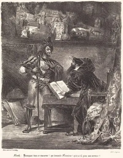 Mephisto Appears to Faust, by Eugène Delacroix