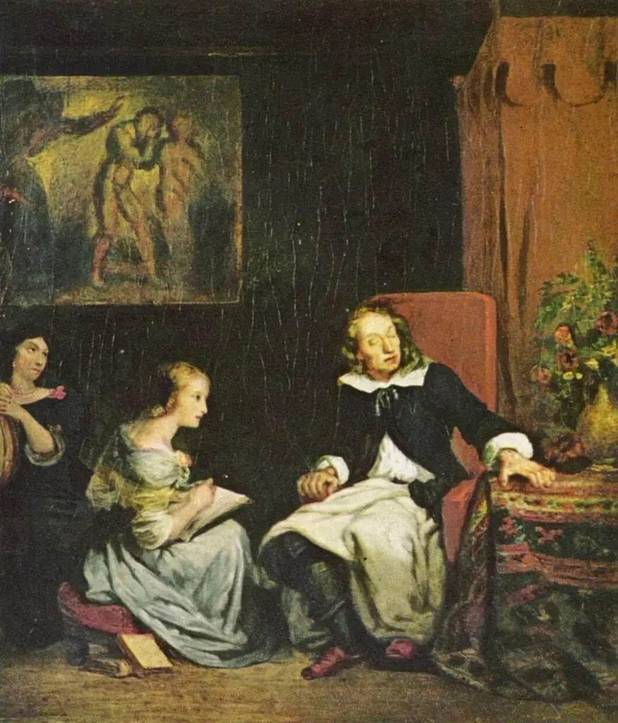 Milton dictant à ses filles son poème épique, « Le paradis perdu », by Eugène Delacroix