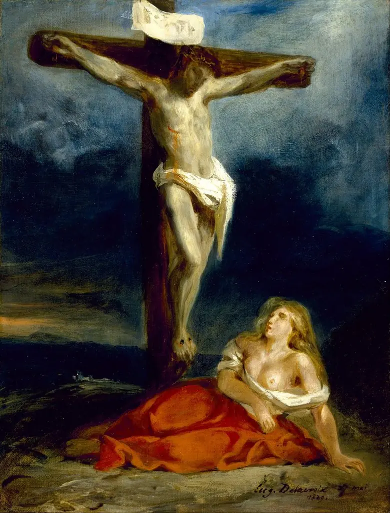 Saint Mary Magdalene at the Foot of the Cross, by Eugène Delacroix