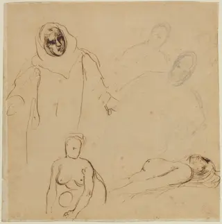 Studies for Christopher Columbus, by Eugène Delacroix, 1830