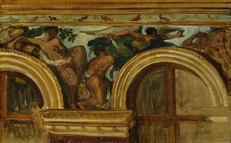 Study for part of the 'Justice' frieze, Palais Bourbon, Paris, by Eugène Delacroix, oil, 1834
