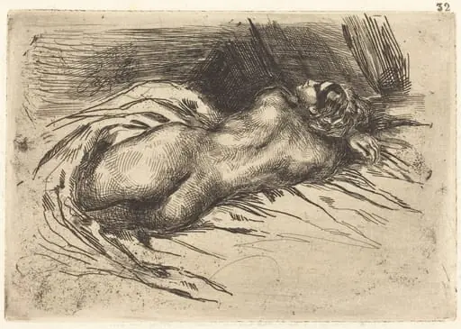 Study of a Woman, Viewed from the Back (Étude de femme vue de dos), by Eugène Delacroix