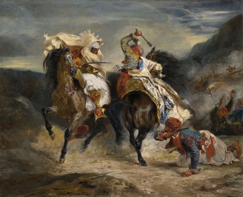 The Combat of the Giaour and Hassan, by Eugène Delacroix, oil, 1826