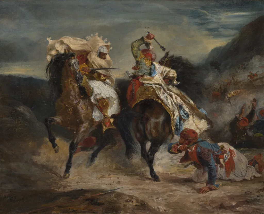 The Combat of the Giaour and Hassan, by Eugène Delacroix, oil, 1826