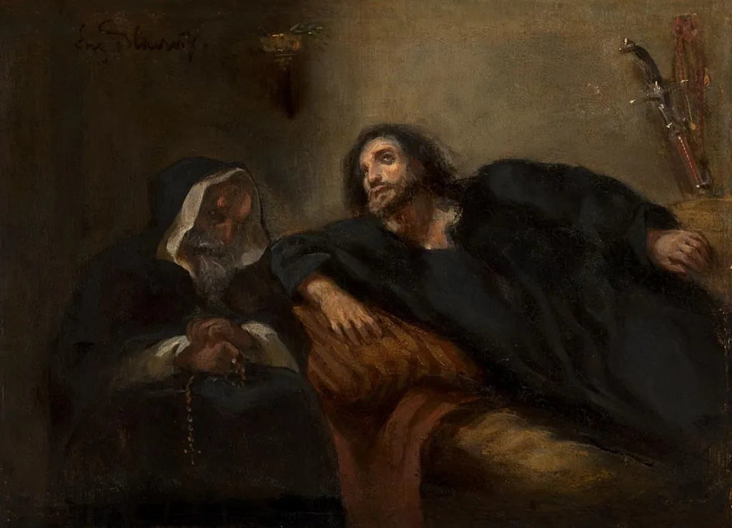 The confession of the Giaour, by Eugène Delacroix, oil, 1832