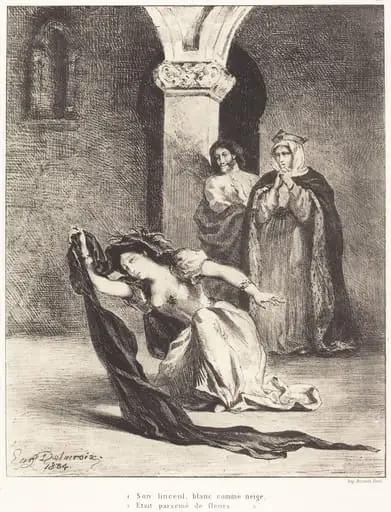 The Song of Ophelia (Act IV, Scene V), by Eugène Delacroix