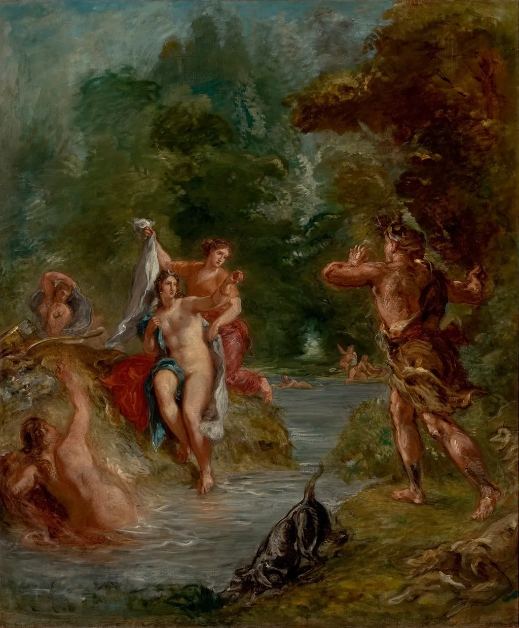 The Summer - Diana surprised by Actaeon, by Eugène Delacroix, oil, 1850