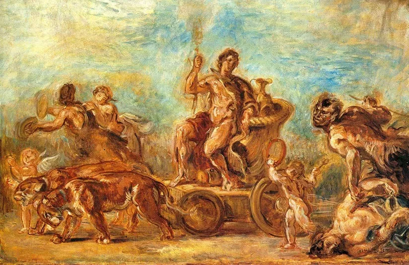 The Triumph of Bacchus, by Eugène Delacroix, oil, 1861