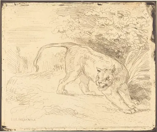 Tigre en arrêt, by Eugène Delacroix