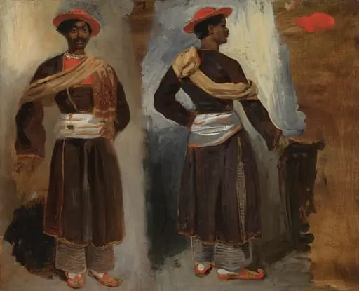 Two Studies of a Standing Indian from Calcutta, by Eugène Delacroix