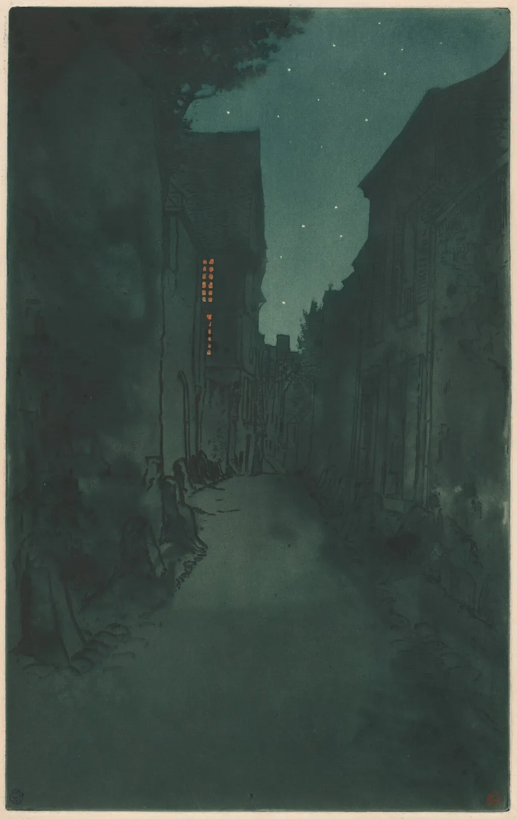 Rue de Vaux, Le Mans, by Eugène Delâtre, ink, 1897