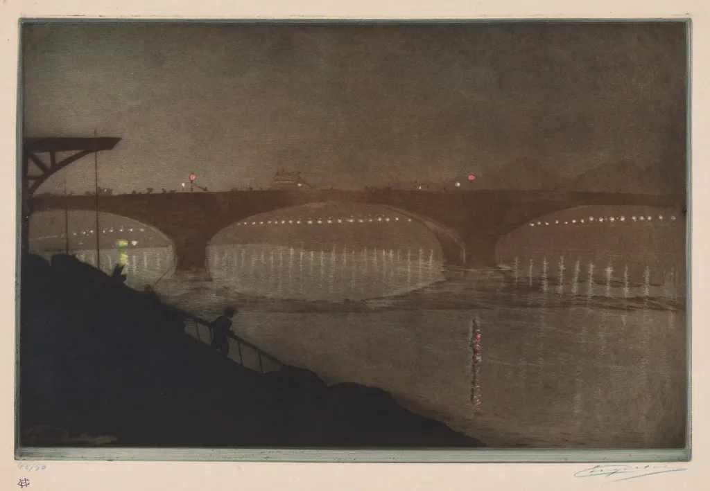 The Solferino Bridge: Nocturnal Effect, by Eugène Delâtre, 1898