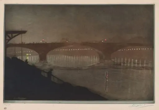 The Solferino Bridge: Nocturnal Effect, by Eugène Delâtre