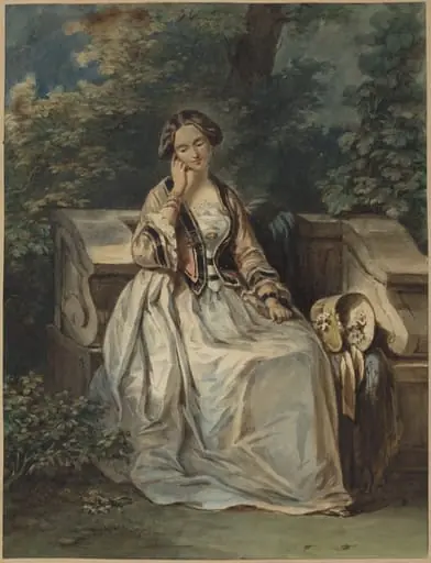 Woman Seated in a Bower, by Eugène Devéria