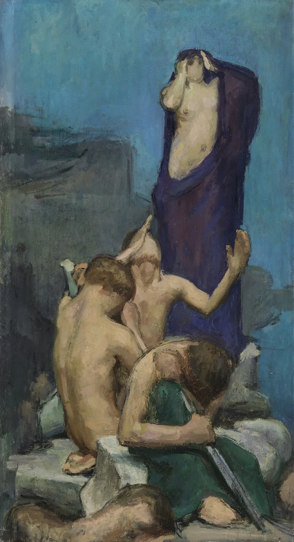 Study for 'Contemplation', by Eugène-Emmanuel Lemercier, oil, 1909