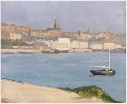 The Port of Boulogne, by Eugène-Emmanuel Lemercier, oil, 1909