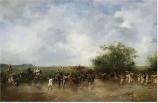 Crossing the Ford, Algeria, by Eugène Fromentin, 1869