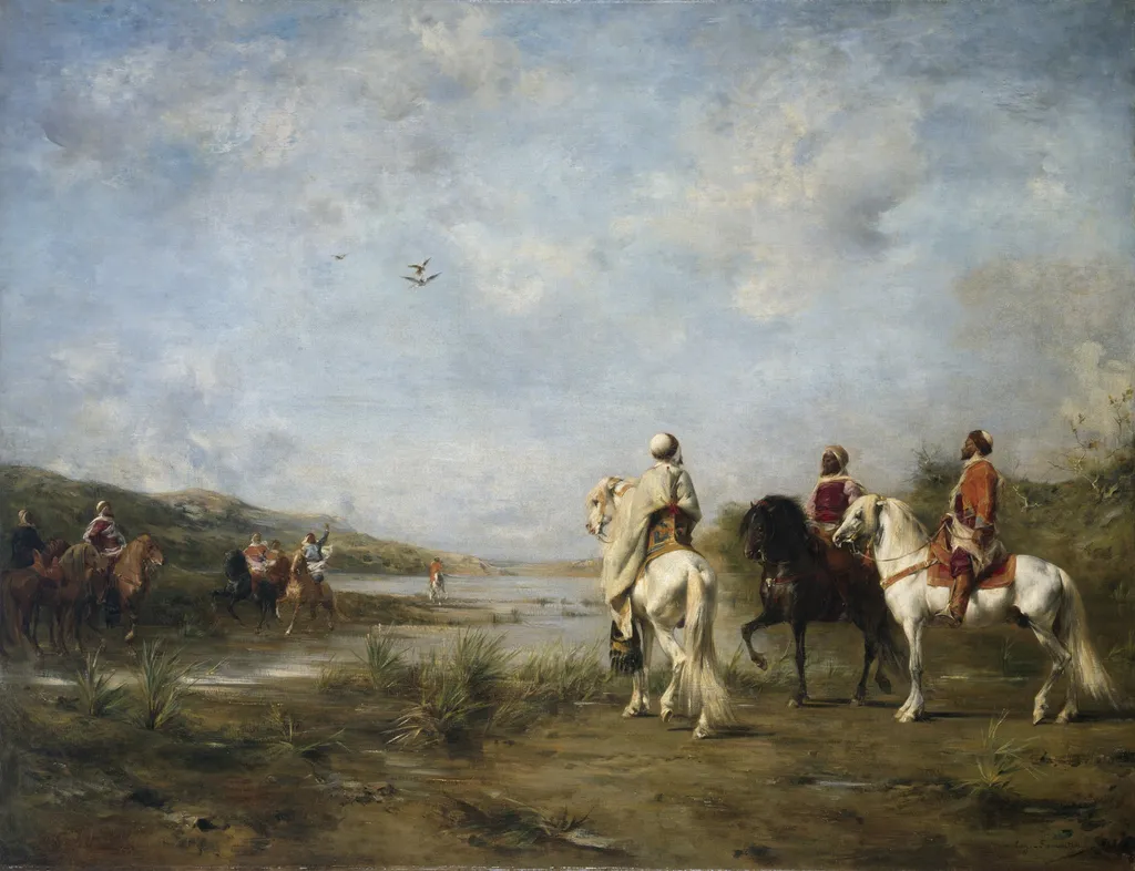 Falcon Hunt ('Algeria Remembered'), by Eugène Fromentin, oil, 1874