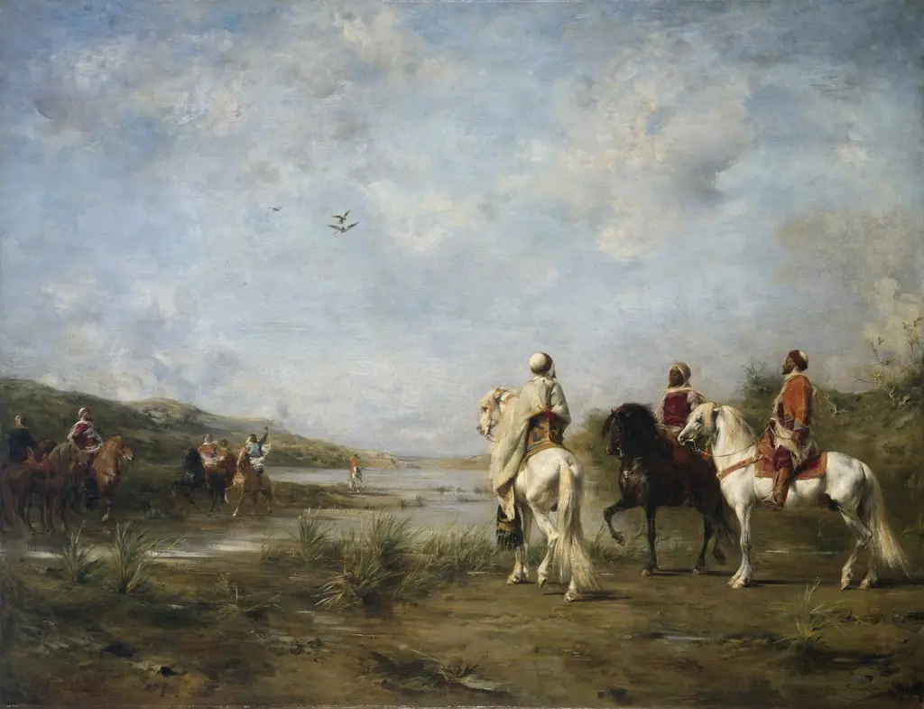 Falcon Hunt ('Algeria Remembered'), by Eugène Fromentin, 1874