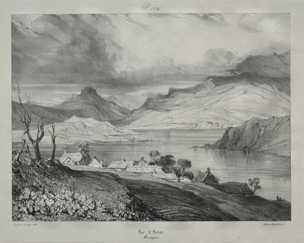 Auvergne: Lac d'Aidat, Auvergne, by Eugène Isabey, 1831