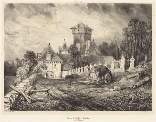 Château de Pesteil à Polminhac, by Eugène Isabey