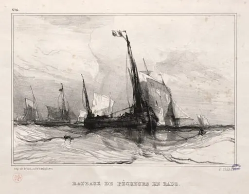 Fishing Boats at Anchor, by Eugène Isabey