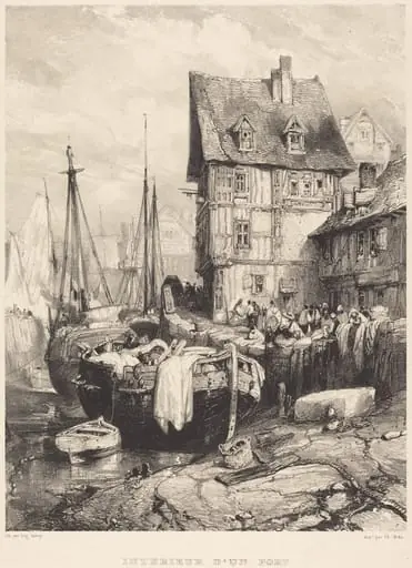 Intérieur d'un port, by Eugène Isabey