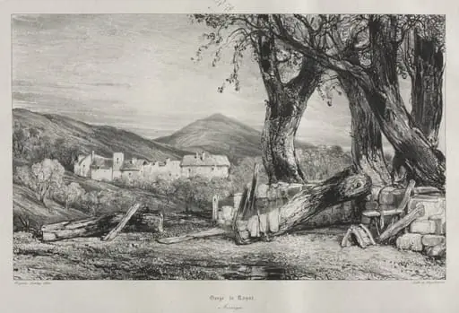 Picturesque and Romantic Journeys in Old France: Auvergne (vol. II), Gorge of Royat, Plate 79, by Eugène Isabey