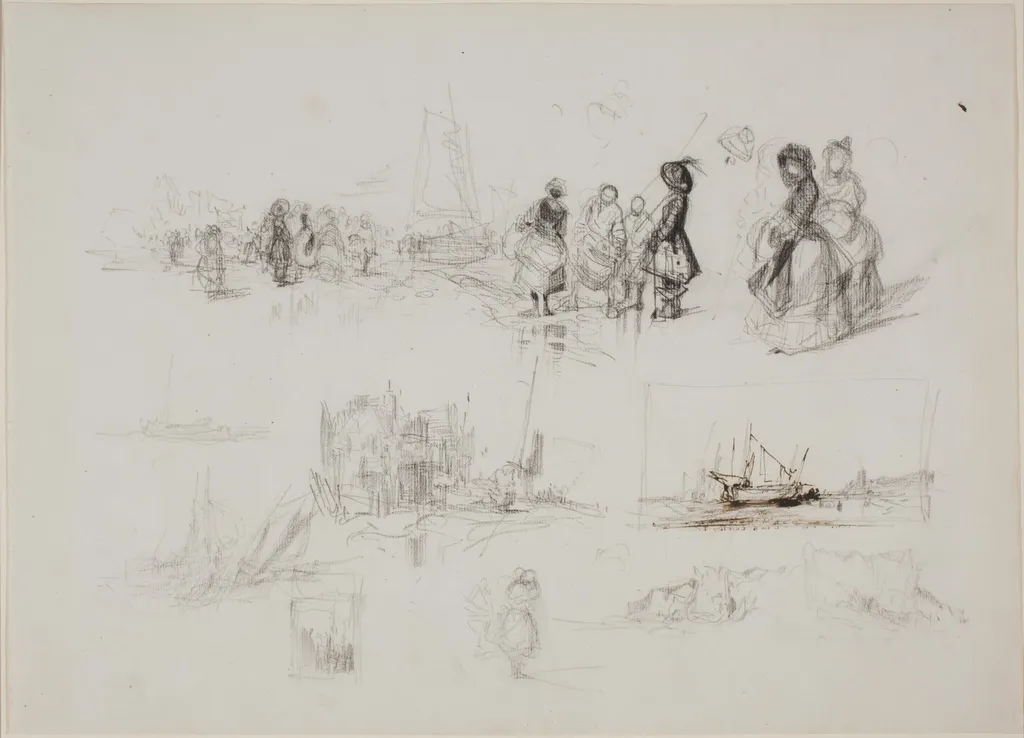 Seaside Studies, by Eugène Isabey, ink, 1834