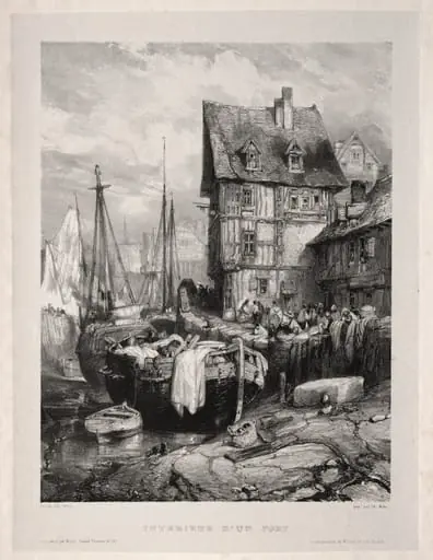 Six Marines: Intérieur d'un port, by Eugène Isabey