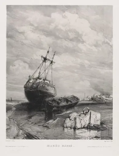 Six Marines: Low Tide, by Eugène Isabey