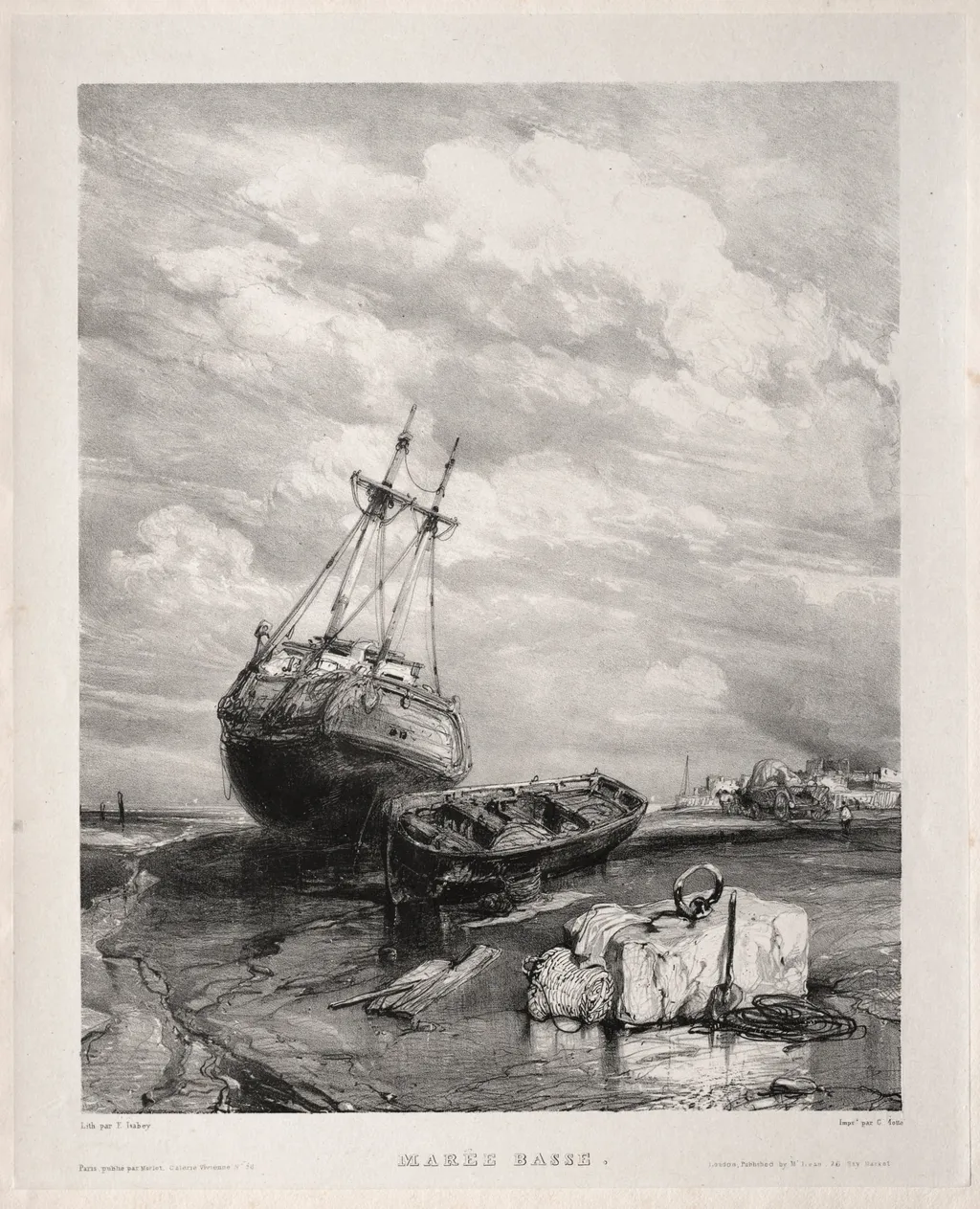 Six Marines: Marée basse, by Eugène Isabey, 1833