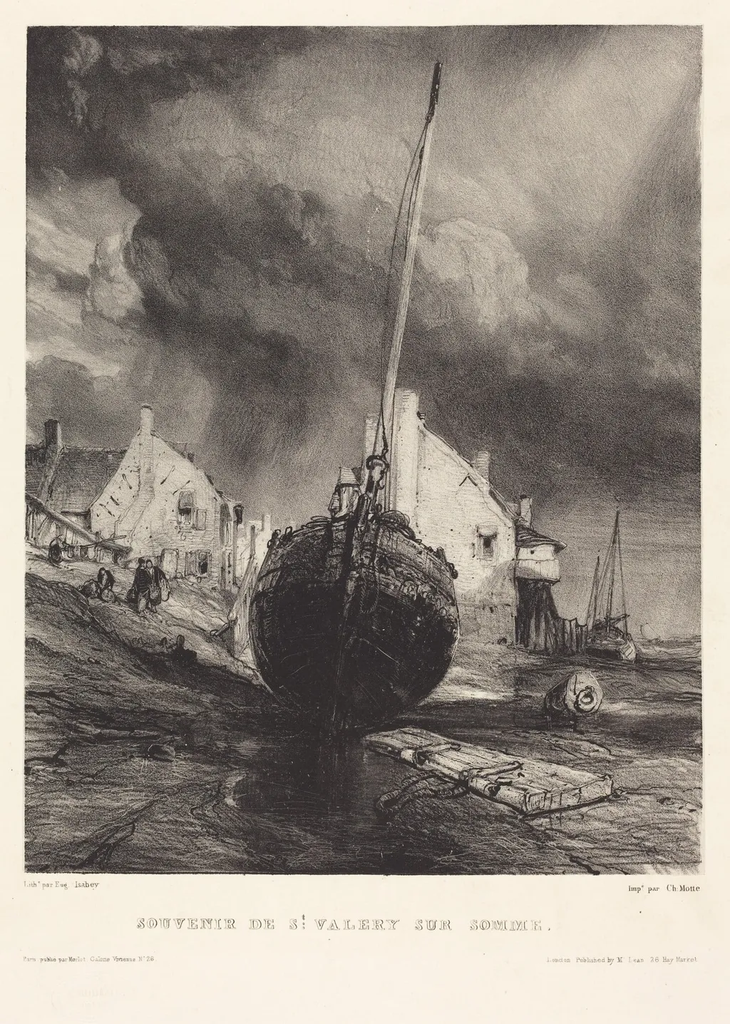 Souvenir de St. Valéry sur Somme, by Eugène Isabey, ink, 1833