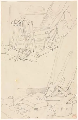 Studies of Wood and Farm Implements, by Eugène Isabey