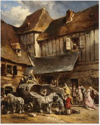 The Arrival of the Diligence, by Eugène Isabey